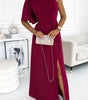 Robe Maxi à Manches Volantes avec Fente Latérale