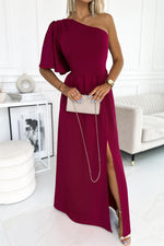 Robe Maxi à Manches Volantes avec Fente Latérale
