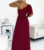 Robe Maxi à Manches Volantes avec Fente Latérale