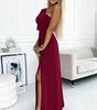 Robe Maxi à Manches Volantes avec Fente Latérale