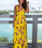 Robe Maxi Imprimé Tropical Décolleté en V pour Femmes