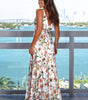 Robe Maxi Imprimé Tropical Décolleté en V pour Femmes