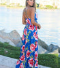 Robe Maxi Imprimé Tropical Décolleté en V pour Femmes