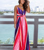 Robe Maxi Imprimé Tropical Décolleté en V pour Femmes