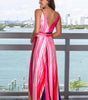 Robe Maxi Imprimé Tropical Décolleté en V pour Femmes