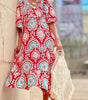 Robe Maxi Décolleté en V Motif Géométrique pour Femmes