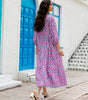 Robe Maxi Décolleté en V Motif Géométrique pour Femmes