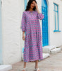 Robe Maxi Décolleté en V Motif Géométrique pour Femmes