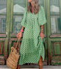 Robe Maxi Décolleté en V Motif Géométrique pour Femmes