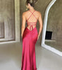 Robe Maxi Décolleté en V et Fente Haute pour Femmes