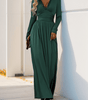 Maxi Robe Décolleté en V avec Détails en Dentelle pour Femmes