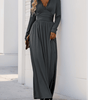 Maxi Robe Décolleté en V avec Détails en Dentelle pour Femmes