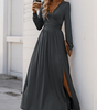 Maxi Robe Décolleté en V avec Détails en Dentelle pour Femmes