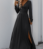Maxi Robe Décolleté en V avec Détails en Dentelle pour Femmes