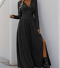 Maxi Robe Décolleté en V avec Détails en Dentelle pour Femmes