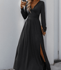 Maxi Robe Décolleté en V avec Détails en Dentelle pour Femmes