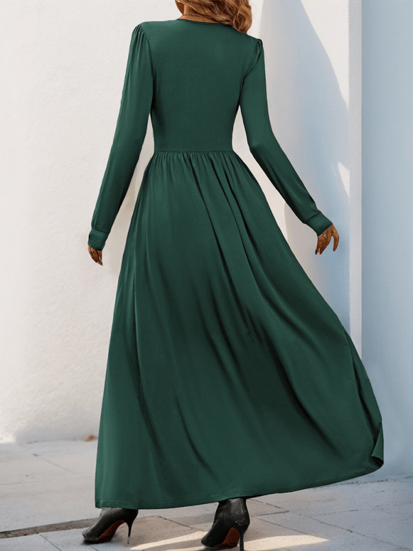 Maxi Robe Décolleté en V avec Détails en Dentelle pour Femmes