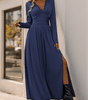 Maxi Robe Décolleté en V avec Détails en Dentelle pour Femmes
