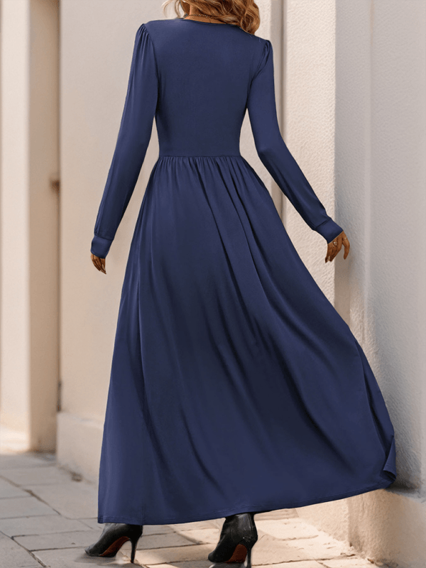 Maxi Robe Décolleté en V avec Détails en Dentelle pour Femmes