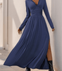 Maxi Robe Décolleté en V avec Détails en Dentelle pour Femmes