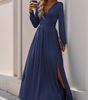 Maxi Robe Décolleté en V avec Détails en Dentelle pour Femmes