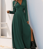 Maxi Robe Décolleté en V avec Détails en Dentelle pour Femmes
