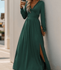 Maxi Robe Décolleté en V avec Détails en Dentelle pour Femmes
