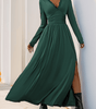 Maxi Robe Décolleté en V avec Détails en Dentelle pour Femmes