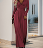 Maxi Robe Décolleté en V avec Détails en Dentelle pour Femmes