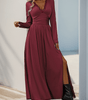 Maxi Robe Décolleté en V avec Détails en Dentelle pour Femmes