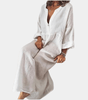 Robe Maxi Décolleté en V et Manches Longues pour Femmes