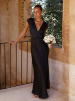 Robe Maxi Décolleté en V pour Femmes