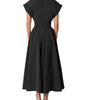 Robe Maxi Décolleté en V et Jupe Plissée pour Femmes
