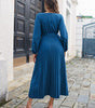 Robe Maxi Décolleté en V et Jupe Plissée pour Femmes