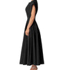 Robe Maxi Décolleté en V et Jupe Plissée pour Femmes