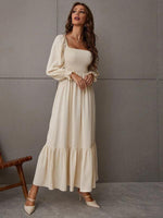 Robe Maxi Décolleté Carré pour Femmes