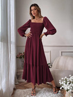 Robe Maxi Décolleté Carré pour Femmes