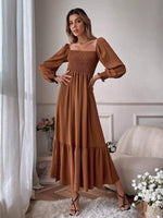 Robe Maxi Décolleté Carré pour Femmes