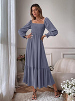 Robe Maxi Décolleté Carré pour Femmes