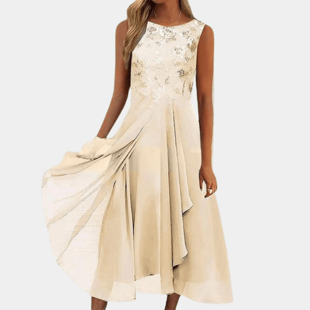 Robe Midi à Motif Floral pour Femmes