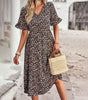 Robe Midi Imprimé Floral pour Femmes