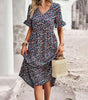 Robe Midi Imprimé Floral pour Femmes