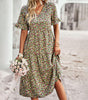 Robe Midi Imprimé Floral pour Femmes