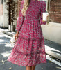 Robe Midi Imprimée Fleurie pour Femmes