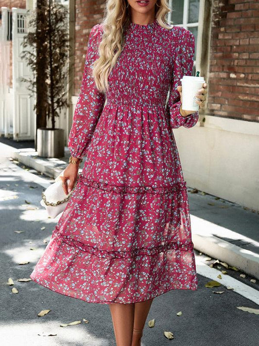 Robe Midi Imprimée Fleurie pour Femmes