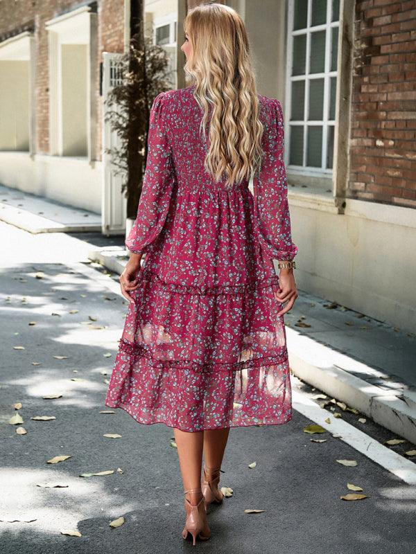 Robe Midi Imprimée Fleurie pour Femmes