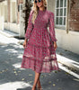 Robe Midi Imprimée Fleurie pour Femmes