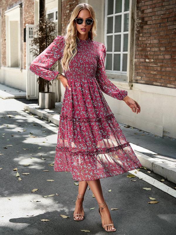 Robe Midi Imprimée Fleurie pour Femmes