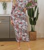 Robe Midi à Imprimé Floral et Col Montant pour Femmes