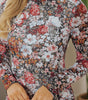 Robe Midi à Imprimé Floral et Col Montant pour Femmes